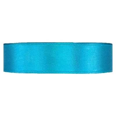 Saténová stuha oboustranná 25m x 20mm tyrkysová