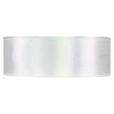 Saténová stuha oboustranná 25m x 25mm bílá