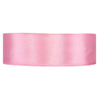 Saténová stuha oboustranná 25m x 25mm jahodová růžová