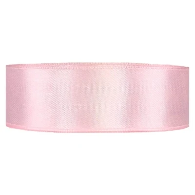 Saténová stuha oboustranná 25m x 25mm nežná růžová