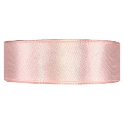Saténová stuha oboustranná 25m x 25mm pastelová růžová