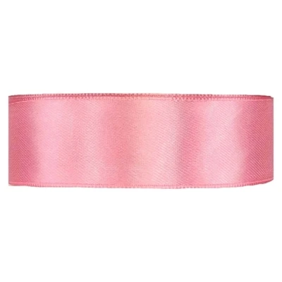 Saténová stuha oboustranná 25m x 25mm pivoňková růžová