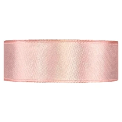 Saténová stuha oboustranná 25m x 25mm pudrová růžová