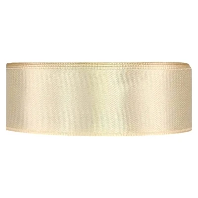 Saténová stuha oboustranná 25m x 25mm slonová kost