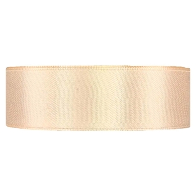 Saténová stuha oboustranná 25m x 25mm smetanová