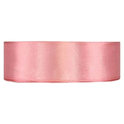 Saténová stuha oboustranná 25m x 25mm starorůžová