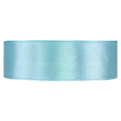Saténová stuha oboustranná 25m x 25mm světle modrá