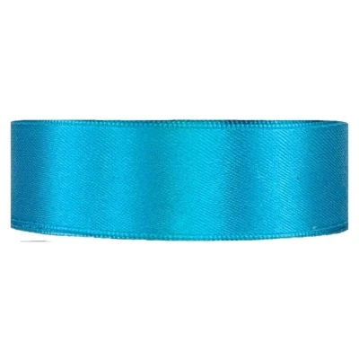 Saténová stuha oboustranná 25m x 25mm tyrkysová