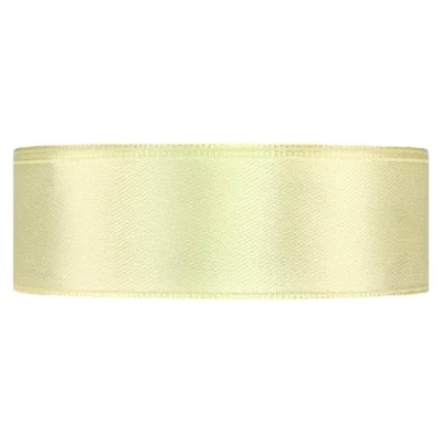 Saténová stuha oboustranná 25m x 25mm vanilková