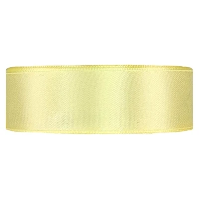 Saténová stuha oboustranná 25m x 25mm žlutozelená