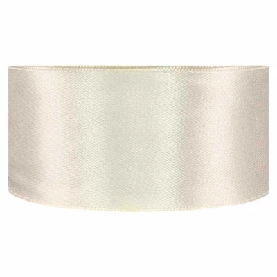Saténová stuha oboustranná 25m x 38mm alabastrová