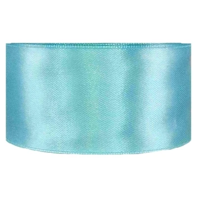 Saténová stuha oboustranná 25m x 38mm azurová