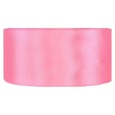 Saténová stuha oboustranná 25m x 38mm Barbie růžová