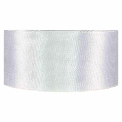 Saténová stuha oboustranná 25m x 38mm bílá