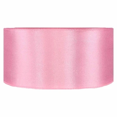 Saténová stuha oboustranná 25m x 38mm jahodová růžová