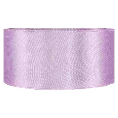 Saténová stuha oboustranná 25m x 38mm jemná lila