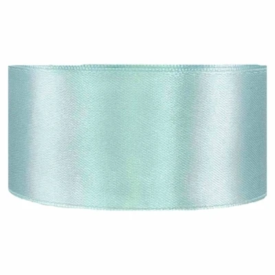 Saténová stuha oboustranná 25m x 38mm nebesky modrá