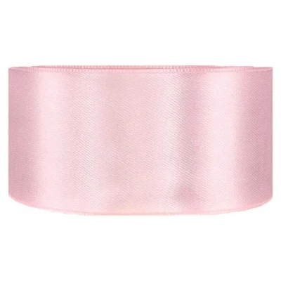 Saténová stuha oboustranná 25m x 38mm nežná růžová