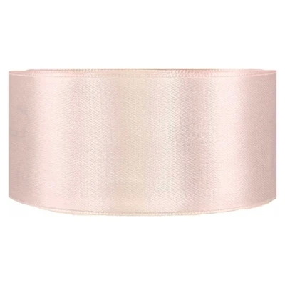 Saténová stuha oboustranná 25m x 38mm perlová růžová