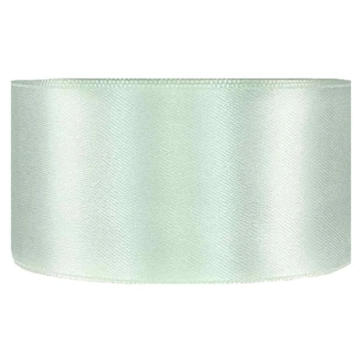 Saténová stuha oboustranná 25m x 38mm perlově modrá