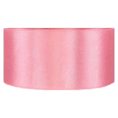 Saténová stuha oboustranná 25m x 38mm pivoňková růžová