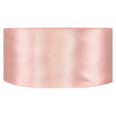 Saténová stuha oboustranná 25m x 38mm pudrová růžová