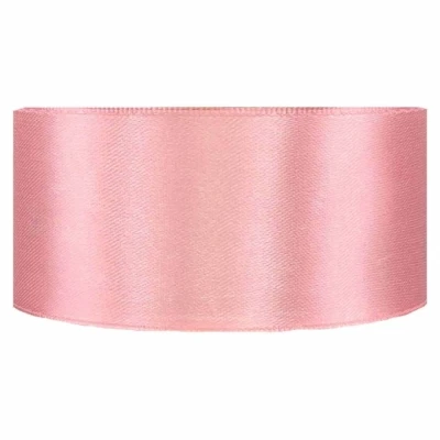 Saténová stuha oboustranná 25m x 38mm romantická růžová