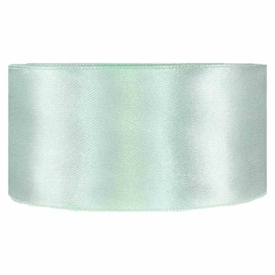 Saténová stuha oboustranná 25m x 38mm šedomodrá