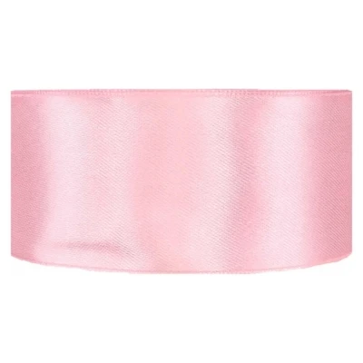 Saténová stuha oboustranná 25m x 38mm sladká růžová