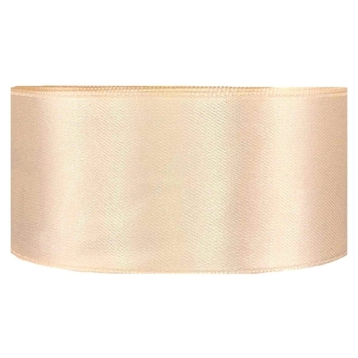 Saténová stuha oboustranná 25m x 38mm smetanová