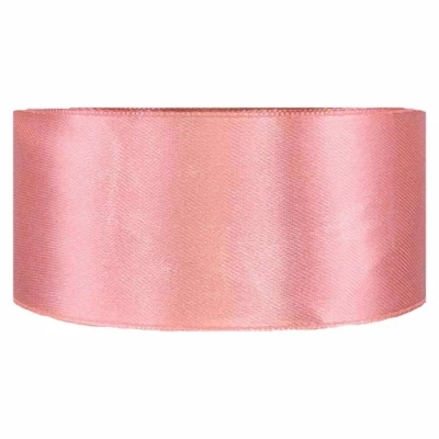 Saténová stuha oboustranná 25m x 38mm starorůžová