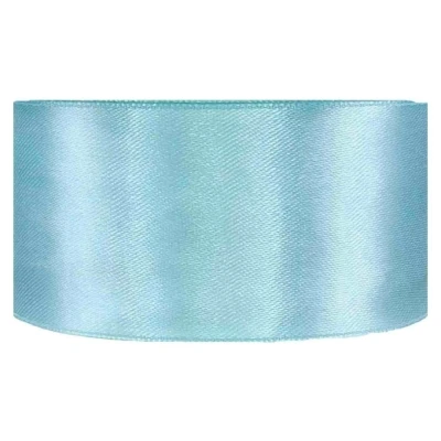 Saténová stuha oboustranná 25m x 38mm světle modrá