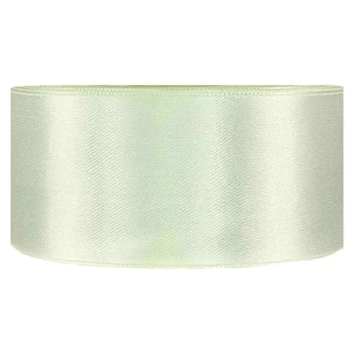 Saténová stuha oboustranná 25m x 38mm světle zelená