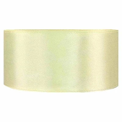 Saténová stuha oboustranná 25m x 38mm vanilková