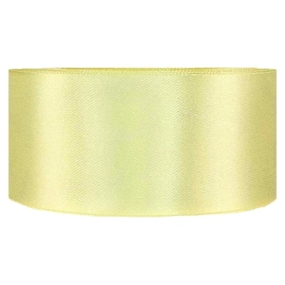Saténová stuha oboustranná 25m x 38mm žlutozelená