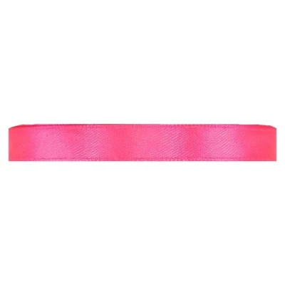 Saténová stuha oboustranná 25m x 9mm neonová růžová