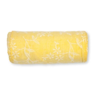 Dekorativní stuha květovaná výšivka žlutá 150mm x 4m