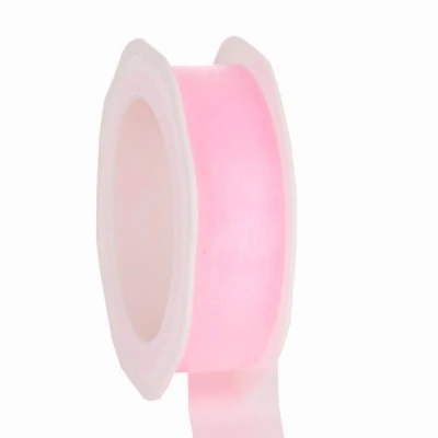 Organzová stuha se střiženým okrajem Voile 25 mm x 25 m růžová