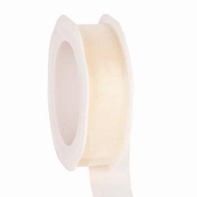 Organzová stuha se střiženým okrajem Voile 25 mm x 25 m slonová kost