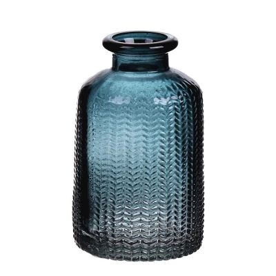 SKLENĚNÁ VÁZA 662801200 Bottle Caro blue d6cm v10cm