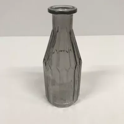 SKLENĚNÁ VÁZA 662802700 Bottle Caro4 grey d8cm v20cm