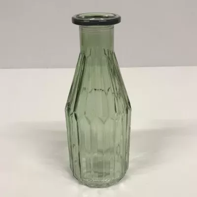 SKLENĚNÁ VÁZA 662802800 Bottle Caro4 green d8cm v20cm