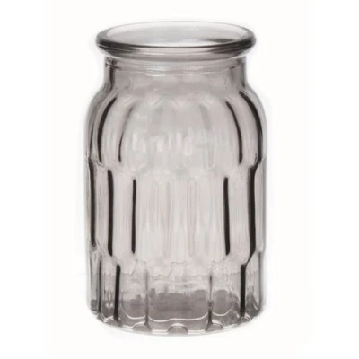 SKLENĚNÁ VÁZA POLLY ø10/11,8cm výška 17,8cm ŠEDÁ