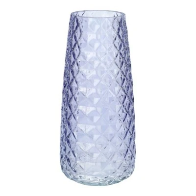 SKLENĚNÁ VÁZA STEFANIA ø6,5/10cm výška 21cm FIALOVÁ