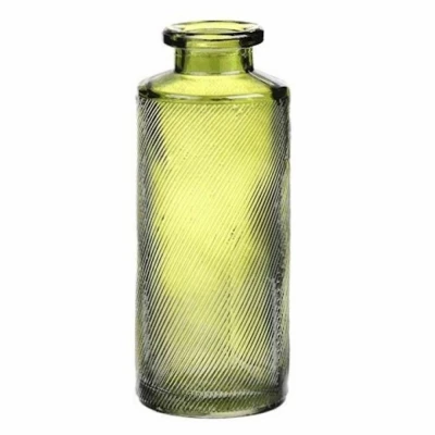 SKLENĚNÁ VÁZA ALESSANDRA ø5,2/3,5cm výška 13,2cm  ZELENÁ