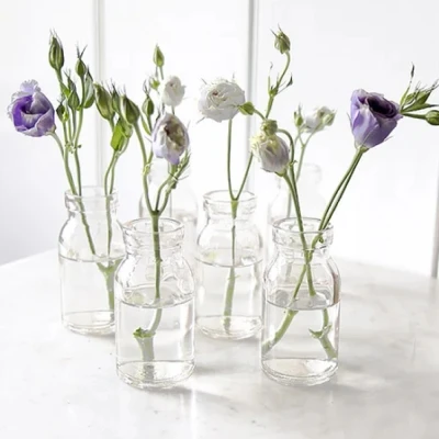 SKLENĚNÁ VÁZA BOTTLE d5cm v10cm