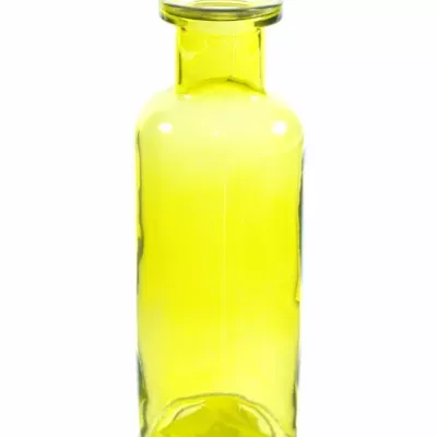 Skleněná váza BOTTLE v21cm-žlutá