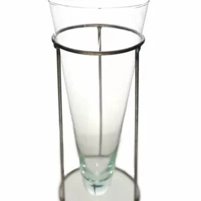 Skleněná váza CONE + stojan d9cm v24cm