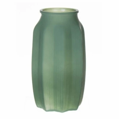 SKLENĚNÁ VÁZA GAIA ø8,5/12cm výška 22cm MATNÁ ZELENÁ