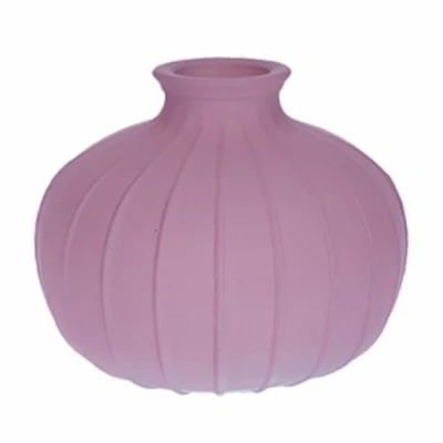 SKLENĚNÁ VÁZA OLIVIA  ø4/10,5cm výška 8,5cm MATNÁ RŮŽOVÁ